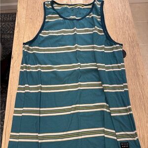 Billabong Teal and Yellow Striped Tank